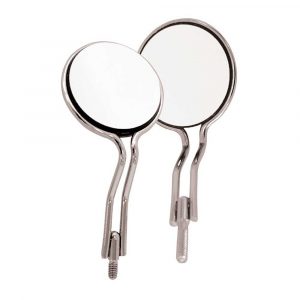 Mirror Double sided Rhodium #4 simple stem 12pk - Optident Ltd